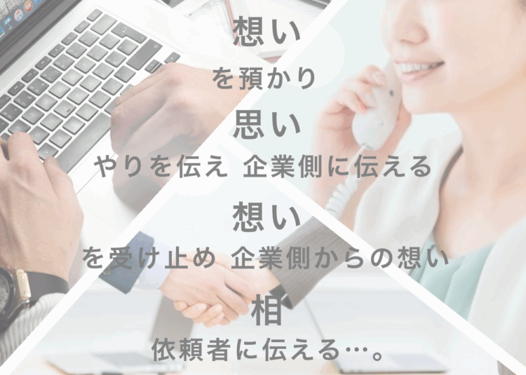 退職代行 想思想相 想いを預かり。思いをやり伝え。想いを受け止め。相、依頼者に伝える。